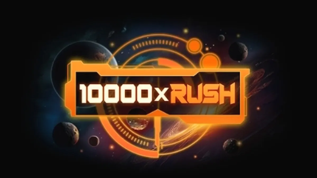 Tampilan visual game slot 10000 x Rush dengan nuansa modern